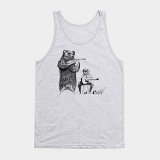 Big Night Blues - Bear and Labrador Retriever Tank Top